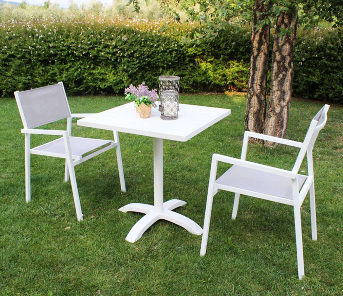 Poltrona Avana Impilabile 55x57x85 h cm in Textilene Bianco