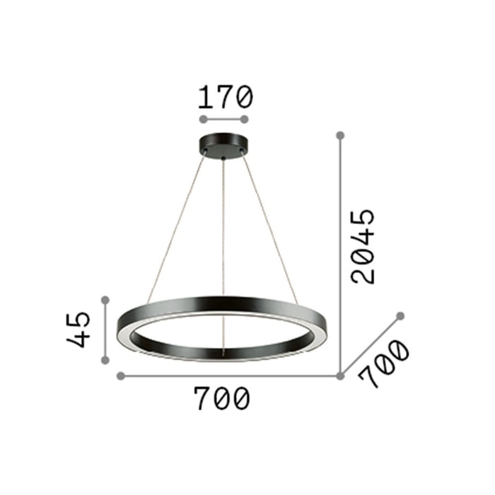 Sospensione Moderna Oracle Alluminio-Materie Plastiche Bianco Led 35W 3000K