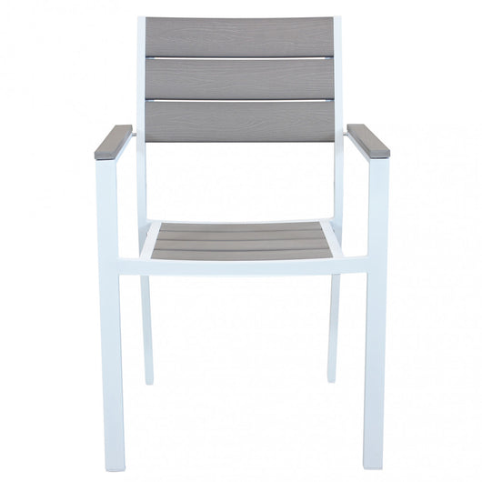 Poltrona Cervia Impilabile 58x58x89 h cm in Alluminio Bianco