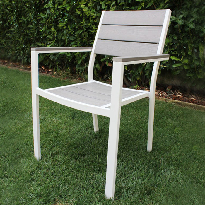 Poltrona Cervia Impilabile 58x58x89 h cm in Alluminio Bianco