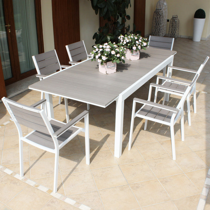 Poltrona Cervia Impilabile 58x58x89 h cm in Alluminio Bianco