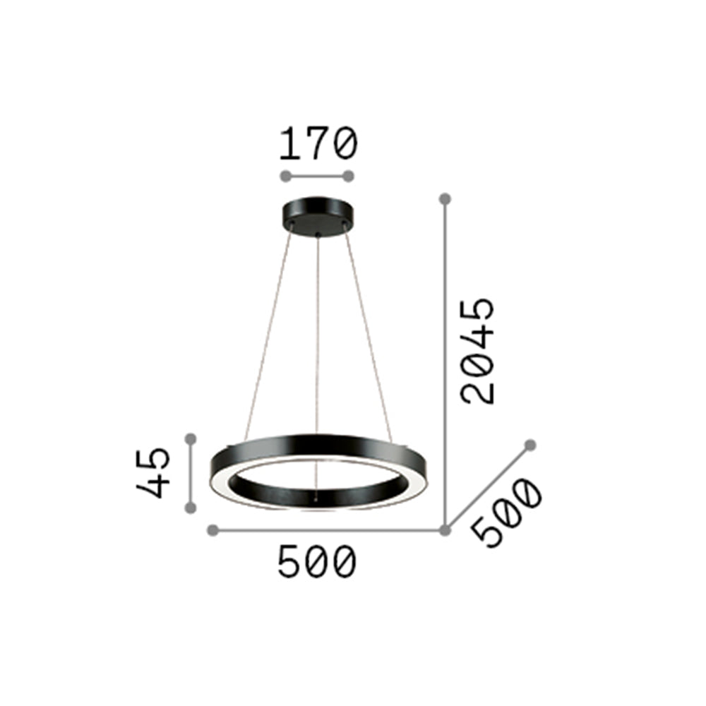 Sospensione Moderna Oracle Alluminio-Plastiche Bianco Led 28W 3000K D50Cm