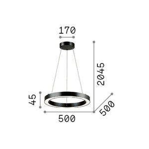 Sospensione Moderna Oracle Alluminio-Plastiche Bianco Led 28W 3000K D50Cm