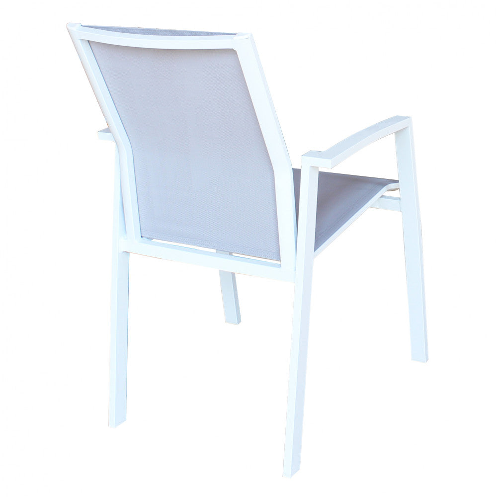 Poltrona Maili Impilabile 57x61x89 h cm in Alluminio Bianco