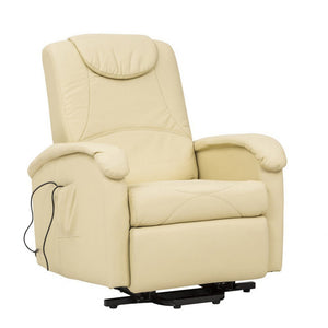 Poltrona Relax Elettrica Massaggiante 72x95/182x106/145 h cm in Similpelle Beige