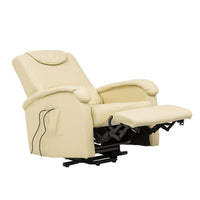 Poltrona Relax Elettrica Massaggiante 72x95/182x106/145 h cm in Similpelle Beige