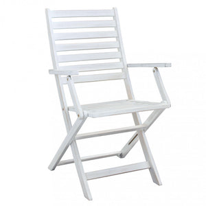 Sedia da Giardino Serena con Braccioli 55x57x91 h cm in Legno Bianco