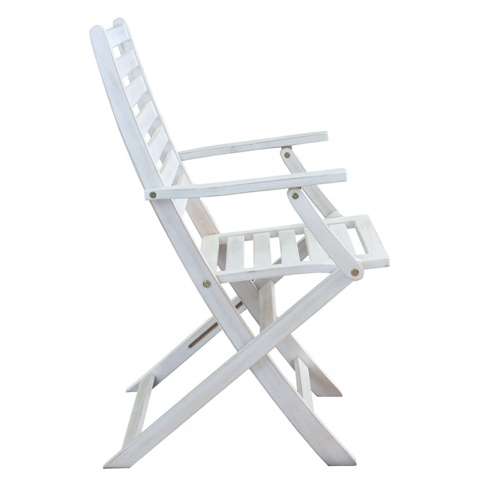 Sedia da Giardino Serena con Braccioli 55x57x91 h cm in Legno Bianco