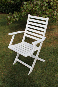 Sedia da Giardino Serena con Braccioli 55x57x91 h cm in Legno Bianco