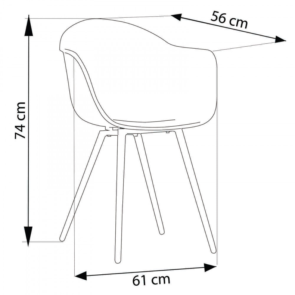 Sedia Sestriere 61x61x80 h cm in Plastica Tortora