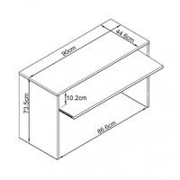 Scrivania Porta Pc Perry Quercia Chiaro 90x45x74 h cm in Truciolare bilaminato Marrone