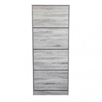 Scarpiera Wendy 60x24x150 h cm in Legno Grigio Chiaro