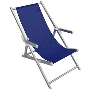 Sdraio Mare Textilene con Braccioli 98x67,5x106 h cm in Textilene Blu