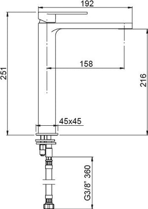 Rubinetto miscelatore alto, deisgn moderno