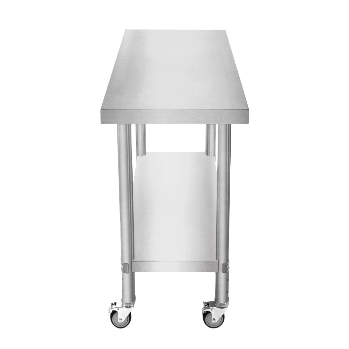 Banco di lavoro per ristorazione Tavolo in acciaio inox per la preparazione degli alimenti Cucina mobile 76cm x 45cm x 86cm