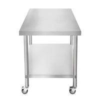 Banco di lavoro per ristorazione Tavolo in acciaio inox per la preparazione degli alimenti Cucina mobile 76cm x 90cm x 86cm