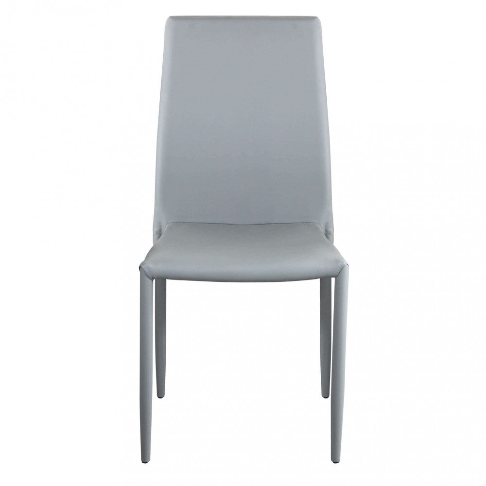 Sedia Cammie 41x50x91 h cm in Similpelle Grigio chiaro