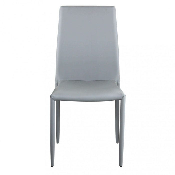 Sedia Cammie 41x50x91 h cm in Similpelle Grigio chiaro