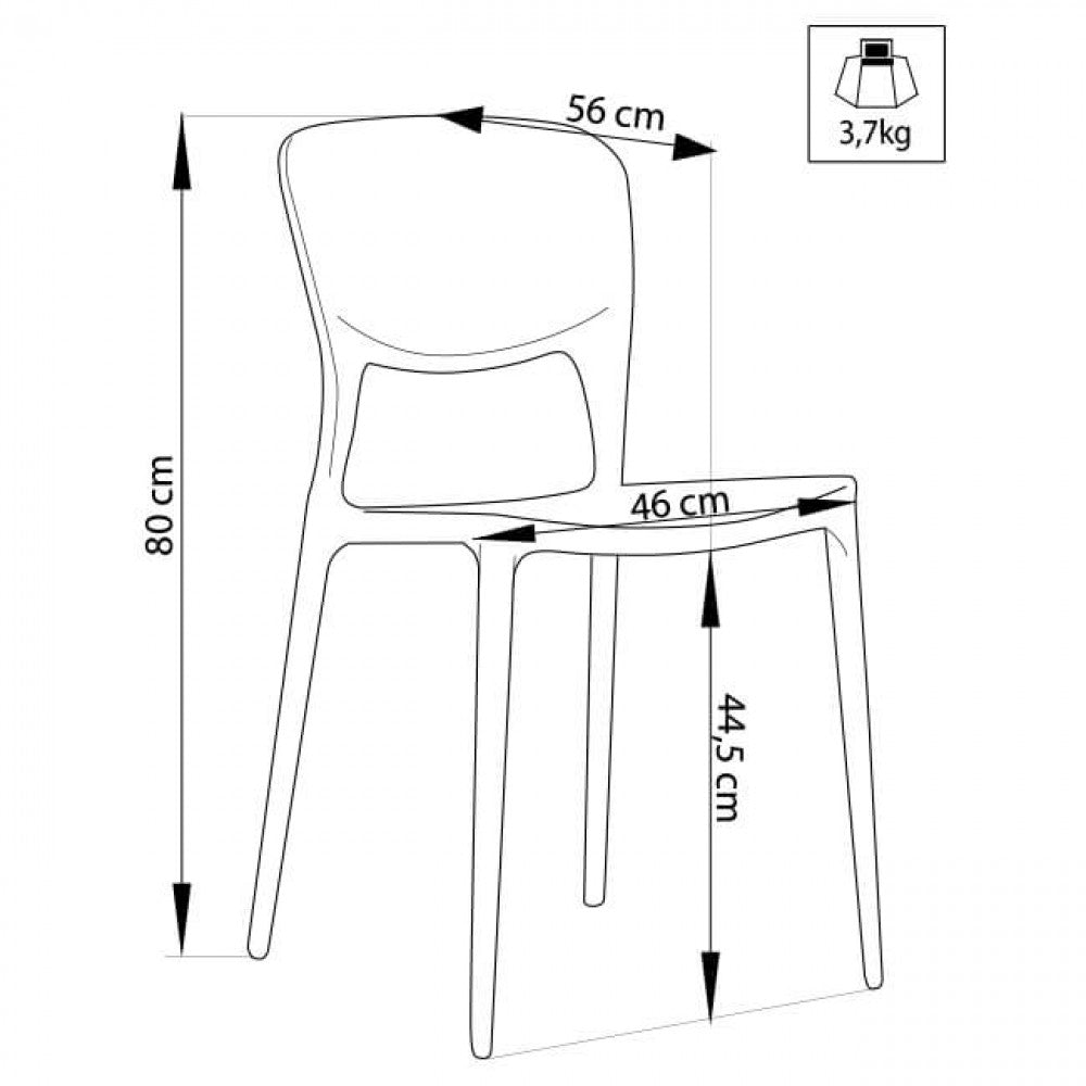 Sedia Mets 56x46x80 h cm in Plastica Bianco