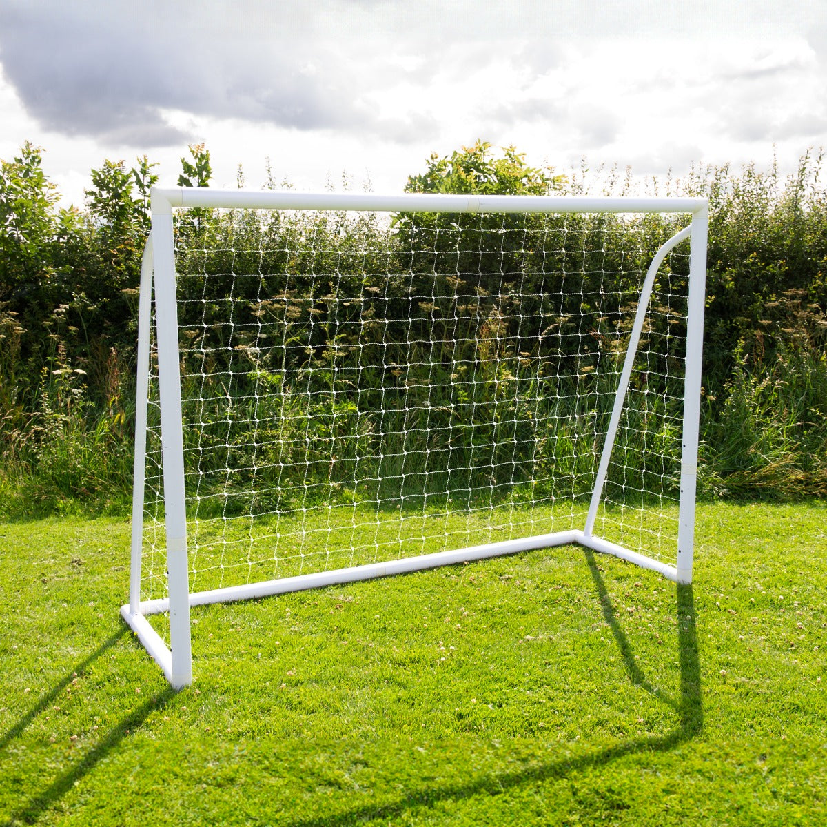 Porta da calcio da 240cm x 180cm, custodia per il trasporto e telo bersaglio