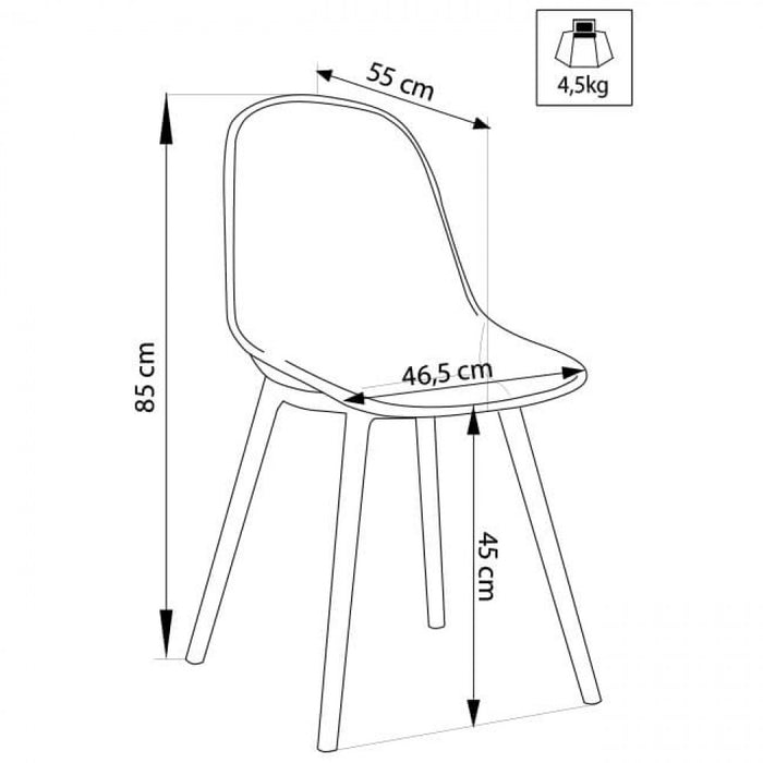 Sedia da Giardino Vichy 55x46,5x85 h cm in Plastica Antracite