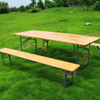 Set Birreria da Giardino Pieghevole in Legno Marrone