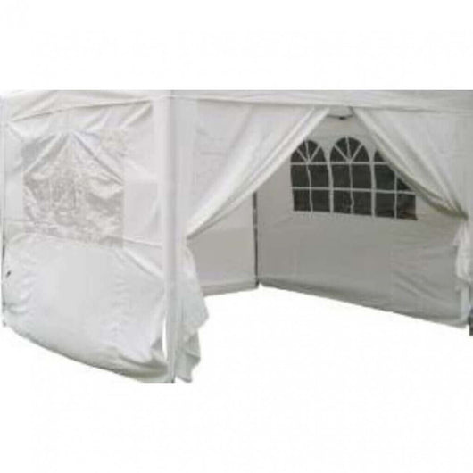 Set Pareti Laterali Gazebo Professional 3x4,5 m in Poliestere Bianco