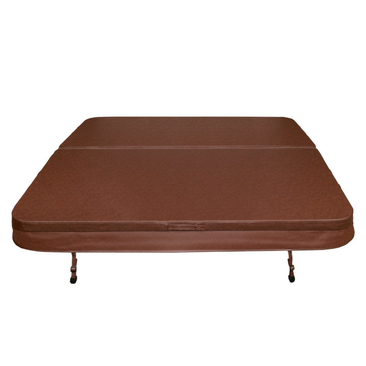 Copertura per vasca idromassaggio Coperchio Spa 2.1 x 2.1m quadrato Marrone Hard Top Resistente alle intemperie PVC