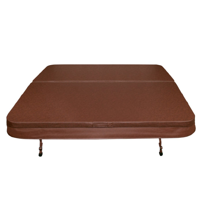 Copertura per vasca idromassaggio Coperchio Spa 2.1 x 2.1m quadrato Marrone Hard Top Resistente alle intemperie PVC in Pelle