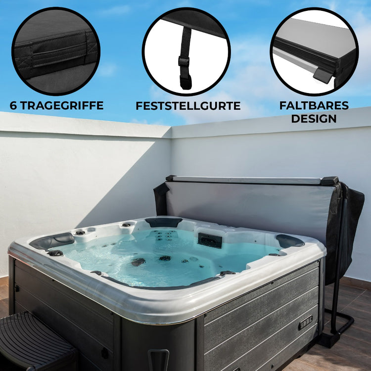 Copertura per vasca idromassaggio Coperchio Spa 2.2 x 2.2m quadrato Nero Hard Top Resistente alle intemperie PVC 