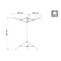 Stendibiancheria 4 Bracci 152x152x145 h cm in Alluminio Grigio