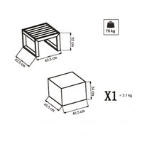 Tavolino Cuba 45x45x32 h cm in Alluminio Tortora