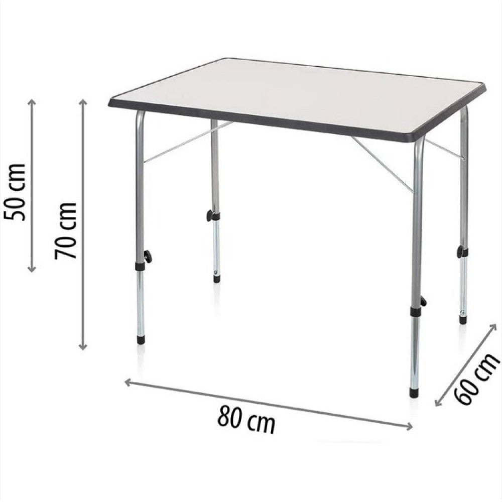 Tavolino Professional 80x60x50/69 h cm in Acciaio Bianco