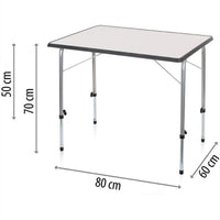 Tavolino Professional 80x60x50/69 h cm in Acciaio Bianco