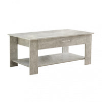 Tavolino Salotto Myrto 110x60x44 h cm in Truciolare bilaminato Grigio Effetto Cemento