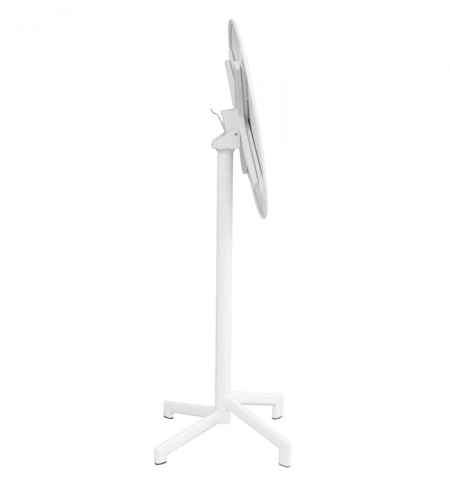 Tavolo Alto Vega Ø60x102 h cm in Acciaio Bianco