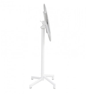 Tavolo Alto Vega Ø60x102 h cm in Acciaio Bianco