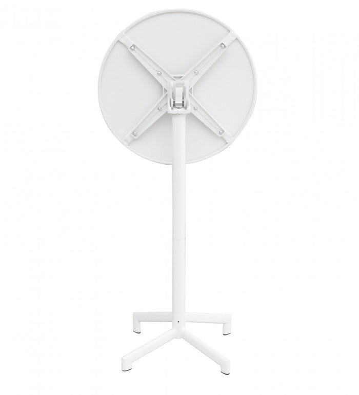 Tavolo Alto Vega Ø60x102 h cm in Acciaio Bianco