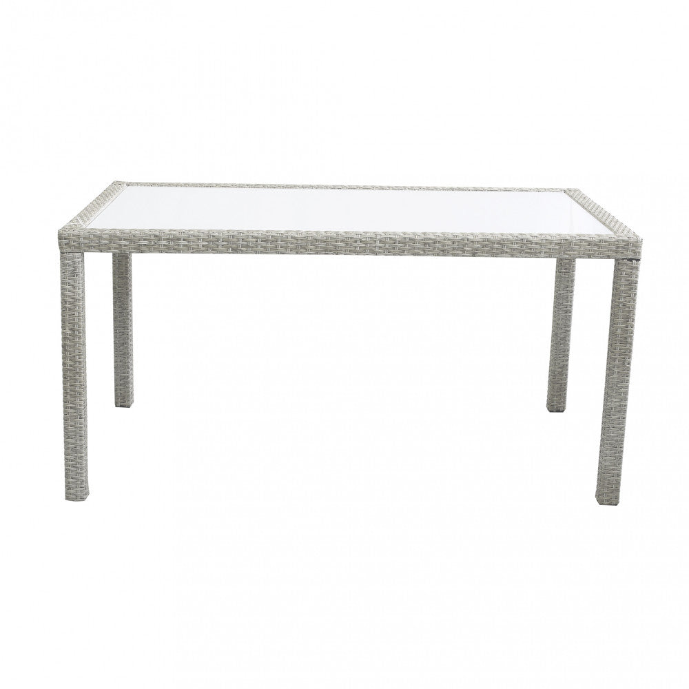 Tavolo Azore 150x90 cm in Wicker Grigio