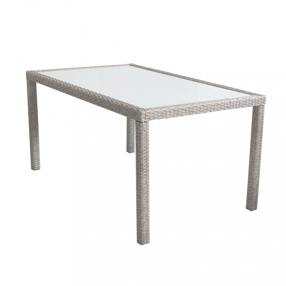 Tavolo Azore 150x90 cm in Wicker Grigio