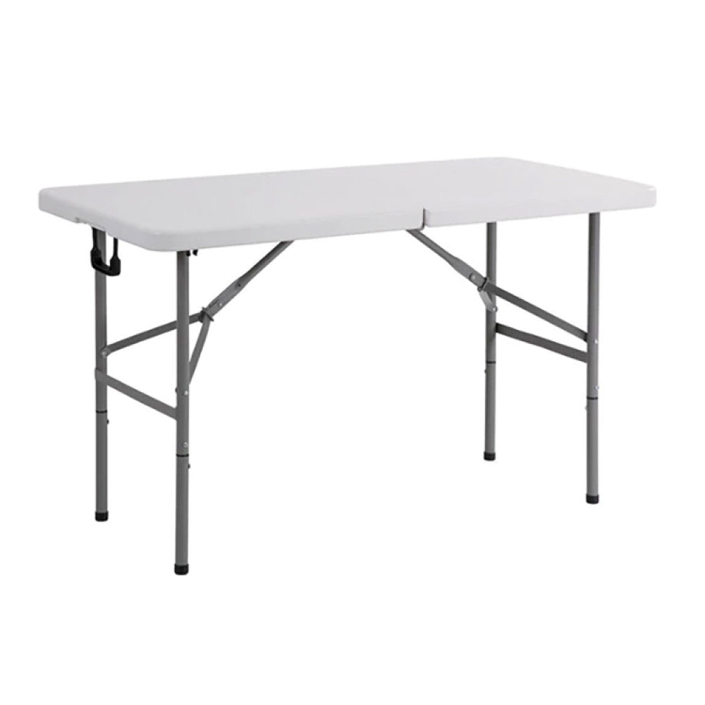 Tavolo Catering Pieghevole 120x60x48 h cm in Acciaio Bianco