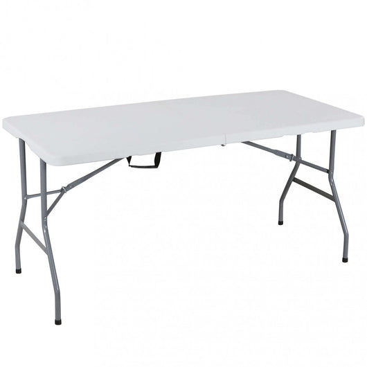 Tavolo Catering Pieghevole 150x70x74 cm cm in Acciaio Bianco