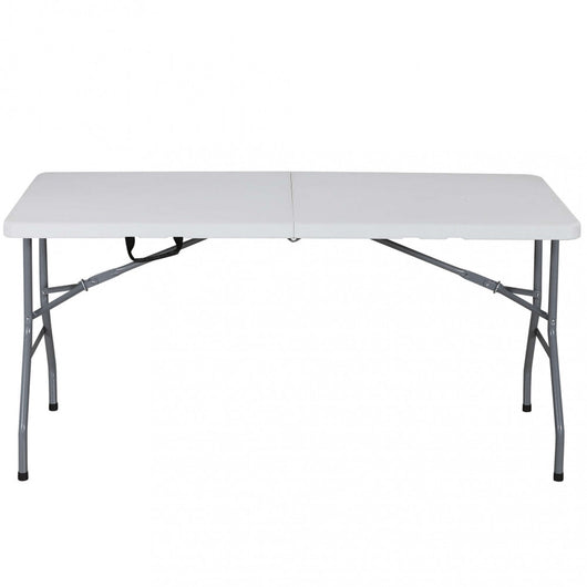 Tavolo Catering Pieghevole 150x70x74 cm cm in Acciaio Bianco