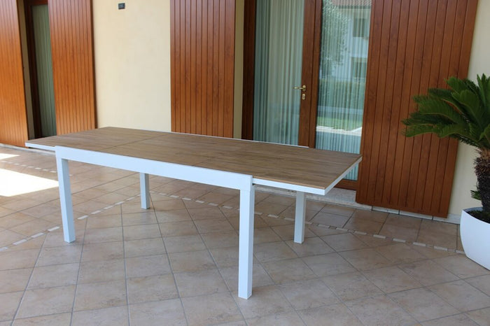 Tavolo Cayman Allungabile 200/300x95x74 h cm in Alluminio Bianco