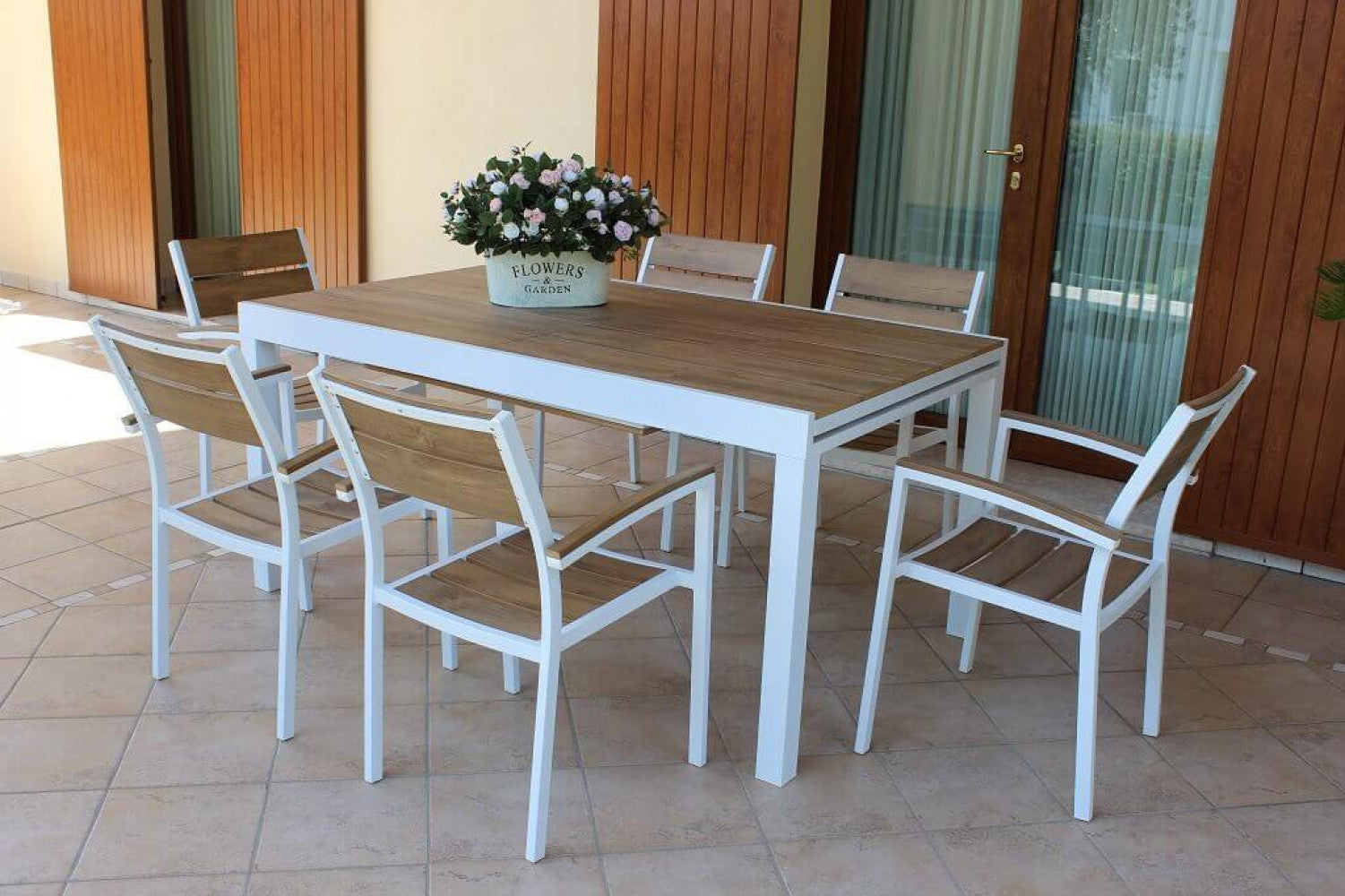 Tavolo Cayman Allungabile 200/300x95x74 h cm in Alluminio Bianco