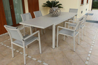 Tavolo Formentera 200/300x100x74 h cm in Alluminio Tortora