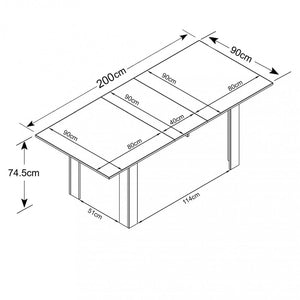 Tavolo Allungabile Gemma 160/200x90x75 h cm in Truciolare bilaminato Bianco e Grigio effetto Cemento