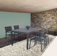 Tavolo Milo 150x90x74 h cm in Alluminio Antracite