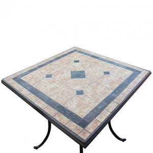 Tavolo Quadrato Nereo 80x80x74 h cm in Acciaio Tortora