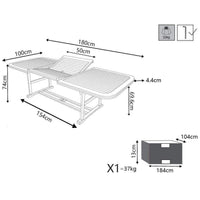 Tavolo Allungabile Rettangolare 180/240x100x74 h cm in Legno di Acacia Marrone